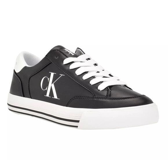 Calvin Klein Jeans Canvas Sneakers Women's 9 Black White CK Logo Streetwear - Picture 2 of 7